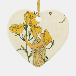 Ornamento De Cerâmica Vintage Fairy Tale, Noite Primrose, Walter Crane