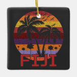Ornamento De Cerâmica Vintage Fiji Summer Beach Viagem<br><div class="desc">Incrível design de Vintage Fiji para amantes de praia no verão.</div>