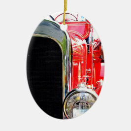 Ornamento De Cerâmica Vintage Fire Truck Ornament