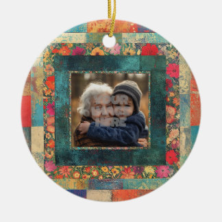 Ornamento De Cerâmica Vintage Floral Border Frame Para Suas Fotos