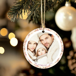 Ornamento De Cerâmica Vintage Floral Customizable Flat Cerâmica Ornamen