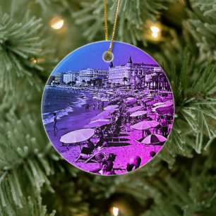 Ornamento De Cerâmica Vintage France Cannes praia