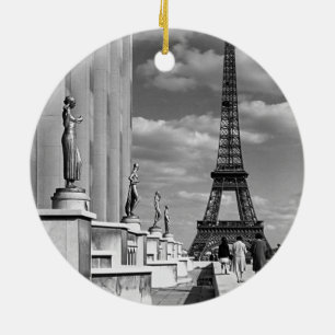 Ornamento De Cerâmica Vintage France Paris Eiffel torre Chaillot Palace