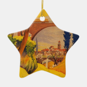 Ornamento De Cerâmica Vintage French Railroad Viagem