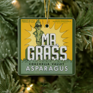 Ornamento De Cerâmica Vintage Fruta Rótulo de Taxa Art Grass Asparagus