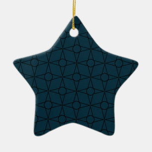 Ornamento De Cerâmica Vintage Funk Star Ornament, Azul Negro