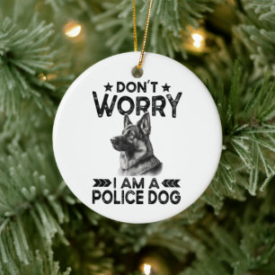 Ornamento De Cerâmica Vintage German shepherd Polícia Cachorro Funny