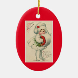 Ornamento De Cerâmica Vintage Girl with Muff