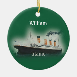Ornamento De Cerâmica Vintage Green Titanic Navio Cerâmico