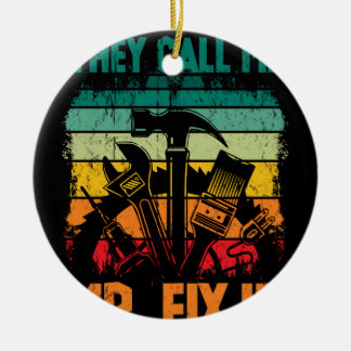 Ornamento De Cerâmica Vintage Handyman Pai Chamam-Me Sr. Fix