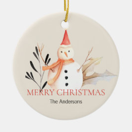 Ornamento De Cerâmica Vintage Holiday Snowman Ornament Cerâmico