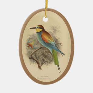 Ornamento De Cerâmica Vintage - Ilustração do Bee-Eater Europeu
