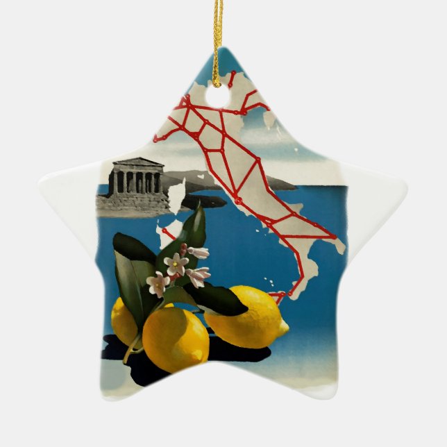 Ornamento De Cerâmica Vintage Itália Viagem (Frente)