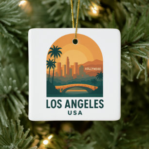 Ornamento De Cerâmica Vintage Los Angeles Califórnia Retro Hollywood