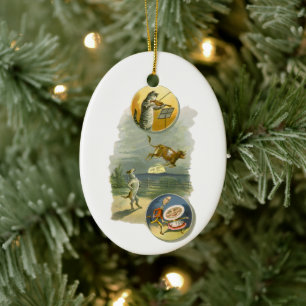 Ornamento De Cerâmica Vintage Madre Goose Enfermeira Rhyme Ei Diddle