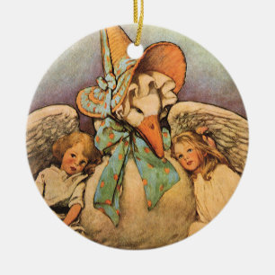 Ornamento De Cerâmica Vintage Mãe Goose Filhos Jessie Willcox Smith
