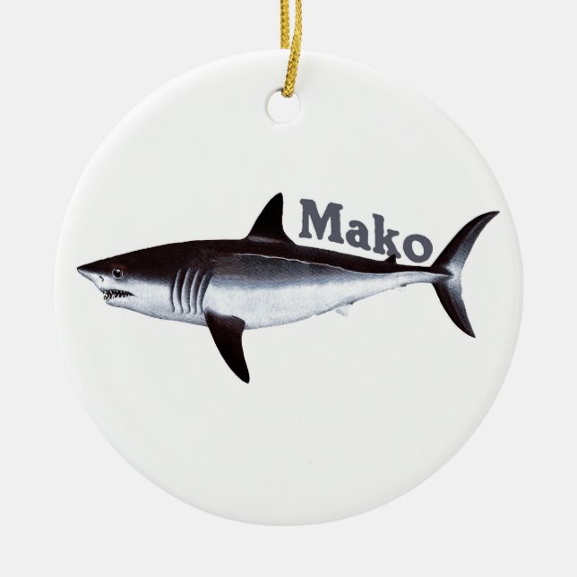 Ornamento De Cerâmica Vintage Mako Shark (Frente)