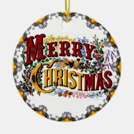 Ornamento De Cerâmica Vintage Merry Christmas Ornament