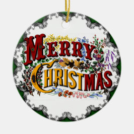 Ornamento De Cerâmica Vintage Merry Christmas Ornament