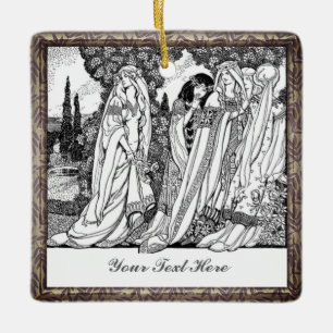 Ornamento De Cerâmica Vintage-Moda-Moda-Escada-de-Cerâmica