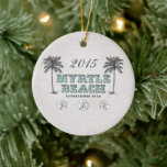 Ornamento De Cerâmica Vintage Myrtle Beach Carolina do Sul Personalizada<br><div class="desc">Vintage Victorian Myrtle Beach Carolina do Sul,  personalizada,  criou o Enfeites de natal de 1938.</div>