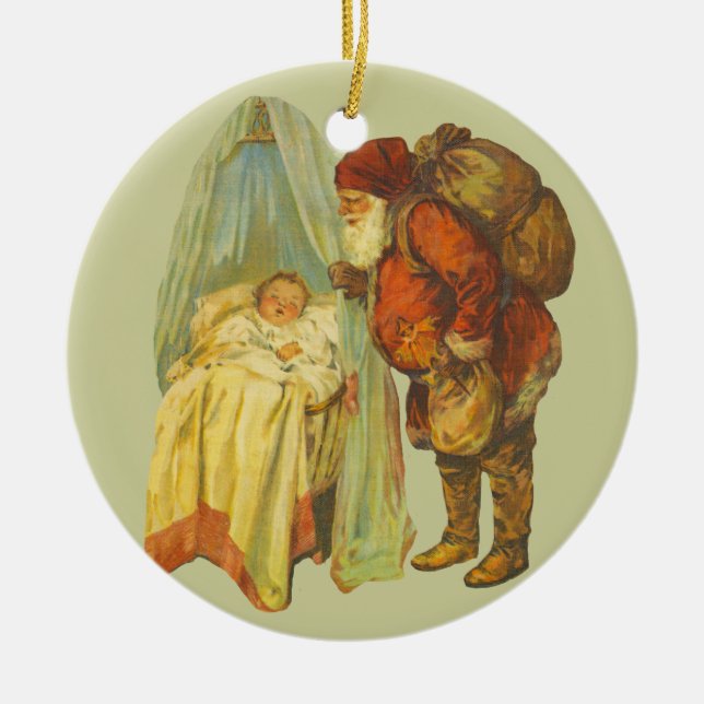 Ornamento De Cerâmica Vintage Natal no Natal (Frente)