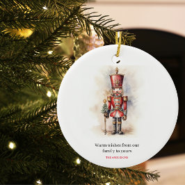 Ornamento De Cerâmica Vintage Nutcracker e Feliz Natal