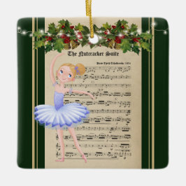 Ornamento De Cerâmica Vintage Nutcracker Sheet Music Ballerina
