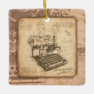 Ornamento De Cerâmica Vintage Old Fashion Art Autor/Escritor Gift