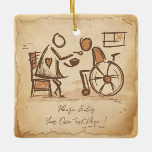 Ornamento De Cerâmica Vintage Old Fashion Care Assistant