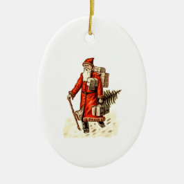 Ornamento De Cerâmica Vintage Olhe Papai Noel Feriado