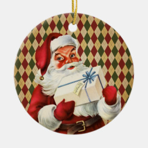 Ornamento De Cerâmica Vintage Papai Noel Decência de Natal
