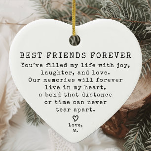 Ornamento De Cerâmica Vintage personalizada - Natal mínimo do melhor ami