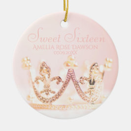 Ornamento De Cerâmica Vintage Pink Princess Crown Sweet Party