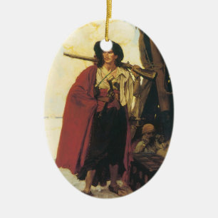 Ornamento De Cerâmica Vintage Pirates Buccaneer era um Colega Picturesco