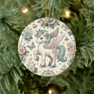 Ornamento De Cerâmica Vintage Pony's Delightful Blooms