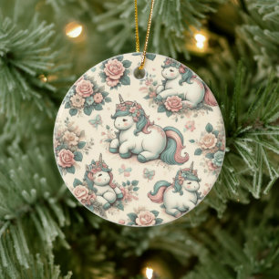 Ornamento De Cerâmica Vintage Pony's Delightful Blooms