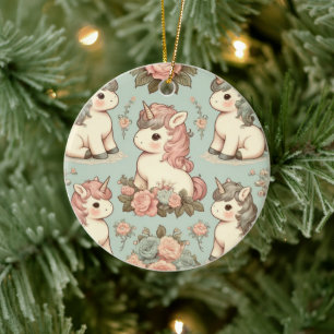 Ornamento De Cerâmica Vintage Pony's Delightful Blooms