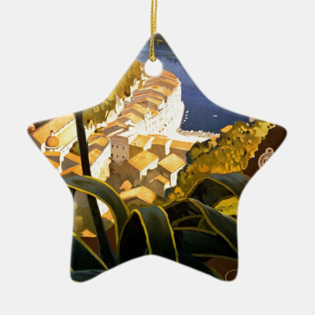 Ornamento De Cerâmica Vintage Portofino Itália (Frente)