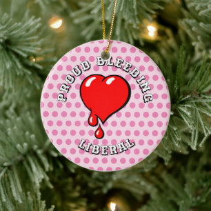 Ornamento De Cerâmica Vintage Red Bleeding Heart Pop de Arte Liberal Cer
