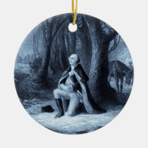 Ornamento De Cerâmica Vintage Retrato de George Washington Rezando