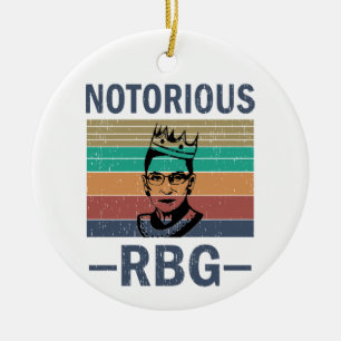 Ornamento De Cerâmica Vintage Retro Notorioso RBG Ruth Bader Ginsburg