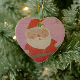 Ornamento De Cerâmica Vintage Santa Claus