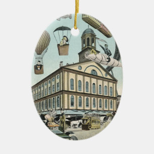 Ornamento De Cerâmica Vintage Science Fiction, Victorian Steam Punk City