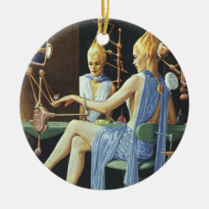 Ornamento De Cerâmica Vintage Science Ficty Beauty Salon Spa Manicures