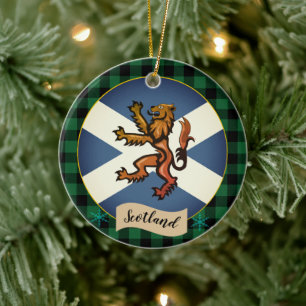 Ornamento De Cerâmica Vintage Scottish Flag, Rampant, Xadrez, Escócia