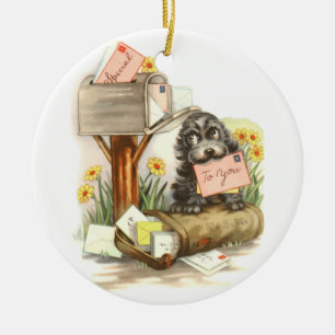 Ornamento De Cerâmica Vintage Shaggy com e-mail