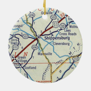 Ornamento De Cerâmica Vintage Shippensburg PA
