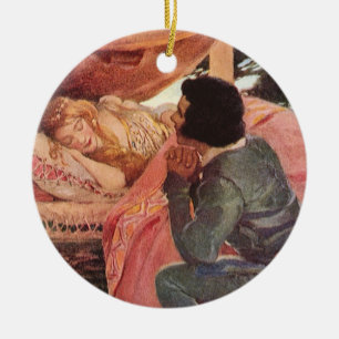 Ornamento De Cerâmica Vintage Sleeping Beauty por Jessie Willcox Smith