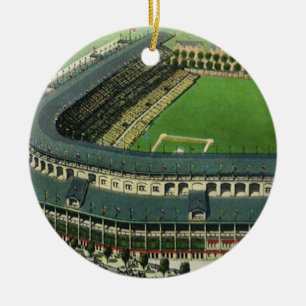 Ornamento De Cerâmica Vintage Sports Baseball Stadium, Vista Aérea